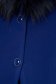 Palton din stofa albastru cambrat cu guler din blana - Artista 5 - StarShinerS.ro