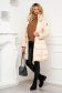 Cream jacket tented from slicker elastic belt fur collar 4 - StarShinerS.com