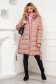 Lightpink jacket from slicker fur collar detachable cord tented 4 - StarShinerS.com