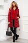 Burgundy jacket from slicker fur collar detachable cord tented 3 - StarShinerS.com