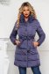 Blue jacket from slicker fur collar detachable cord tented 1 - StarShinerS.com