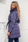 Blue jacket from slicker fur collar detachable cord tented 2 - StarShinerS.com