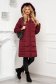 Burgundy jacket loose fit from slicker detachable hood with faux fur accessory 4 - StarShinerS.com