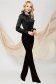 Black trousers office high waisted metallic buckle strass 1 - StarShinerS.com