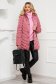 Pulover SunShine roz deschis cu croi larg pe gat din material gros tricotat 3 - StarShinerS.ro