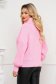Lightpink sweater knitted thick fabric with turtle neck loose fit 2 - StarShinerS.com
