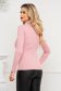 Lightpink women`s blouse elastic cotton with turtle neck with pearls tented 2 - StarShinerS.com