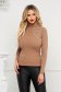 Nude women`s blouse elastic cotton with turtle neck with pearls tented 1 - StarShinerS.com