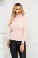 Lightpink women`s blouse tented elastic cotton with turtle neck 1 - StarShinerS.com