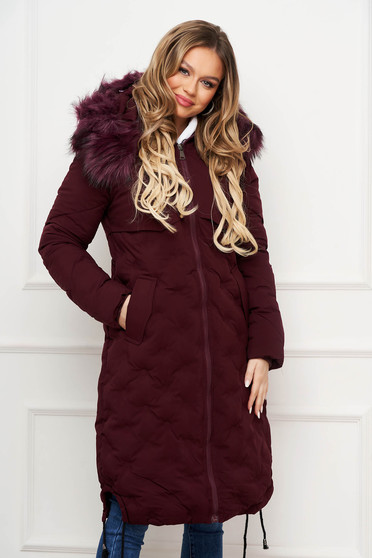 Burgundy jacket from slicker straight with laced details