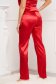 Pantaloni de pijama StarShinerS rosii din satin cu un croi drept si talie normala 2 - StarShinerS.ro