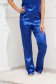 Pantaloni de pijama StarShinerS albastri din satin cu un croi drept si talie normala 1 - StarShinerS.ro