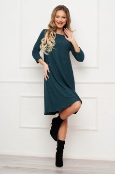 - StarShinerS dirty green dress short cut loose fit from elastic fabric