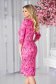 Rochie din lycra midi tip creion cu maneci trei-sferturi si imprimeu digital - StarShinerS 2 - StarShinerS.ro