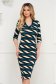 - StarShinerS dress pencil knitted midi with v-neckline 1 - StarShinerS.com