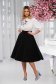 Fusta din stofa usor elastica neagra midi in clos cu talie inalta - StarShinerS 2 - StarShinerS.ro