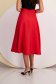 Red Elastic Fabric Midi Flared Skirt - StarShinerS 6 - StarShinerS.com