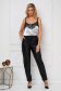 Black trousers from ecological leather with elastic waist loose fit 2 - StarShinerS.com