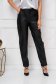Black trousers from ecological leather with elastic waist loose fit 1 - StarShinerS.com