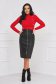 Black skirt high waisted from ecological leather pencil 1 - StarShinerS.com