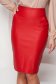 Red faux leather pencil skirt with high waist - SunShine 5 - StarShinerS.com