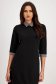 Black elastic material dress with A-line cut and shirt collar - SunShine 6 - StarShinerS.com