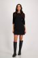 Black elastic material dress with A-line cut and plaid collar - SunShine 5 - StarShinerS.com