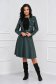 Dark Green Faux Leather Skater Skirt with Faux Leather Belt - SunShine 4 - StarShinerS.com
