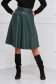 Dark Green Faux Leather Skater Skirt with Faux Leather Belt - SunShine 1 - StarShinerS.com