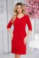 Red dress straight pleated crepe 1 - StarShinerS.com