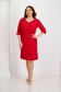Red dress straight pleated crepe 4 - StarShinerS.com