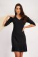 Black crepe dress with a straight cut and pleated ruffle - Lady Pandora 1 - StarShinerS.com