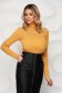 Mustard women`s blouse knitted tented strass 1 - StarShinerS.com