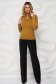 Mustard women`s blouse pearls knitted with cut out material 3 - StarShinerS.com