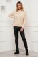 Beige sweater loose fit knitted from braided fabric 3 - StarShinerS.com