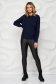 Darkblue sweater loose fit knitted from braided fabric 3 - StarShinerS.com