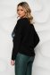 Bluza dama neagra tricotata cu croi larg cu aplicatii din piele ecologica si pietre strass 2 - StarShinerS.ro
