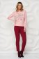 Pink women`s blouse knitted with crystal embellished details 3 - StarShinerS.com