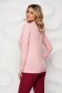 Pink women`s blouse knitted with crystal embellished details 2 - StarShinerS.com