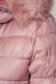Geaca din fas roz deschis accesorizata cu blana ecologica 5 - StarShinerS.ro