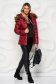 Burgundy jacket from slicker with faux fur accessory 4 - StarShinerS.com