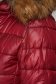 Burgundy jacket from slicker with faux fur accessory 5 - StarShinerS.com
