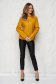 Mustard jacket tented short cut from ecological leather with zipper details pockets 2 - StarShinerS.com