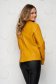 Mustard jacket tented short cut from ecological leather with zipper details pockets 3 - StarShinerS.com