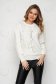 White sweater knitted with pearls feather details 1 - StarShinerS.com