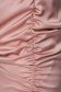 Rochie SunShine roz prafuit tip creion cu elastic in talie cu umeri buretati si pliuri de material 5 - StarShinerS.ro