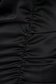 Rochie SunShine neagra tip creion cu elastic in talie cu umeri buretati si pliuri de material 5 - StarShinerS.ro