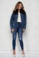 Blue jacket denim with faux fur accessory straight 2 - StarShinerS.com