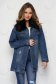 Blue jacket denim with faux fur accessory straight 3 - StarShinerS.com