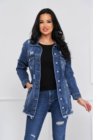 Sales jackets, Blue jacket denim faux leather belt purse - StarShinerS.com